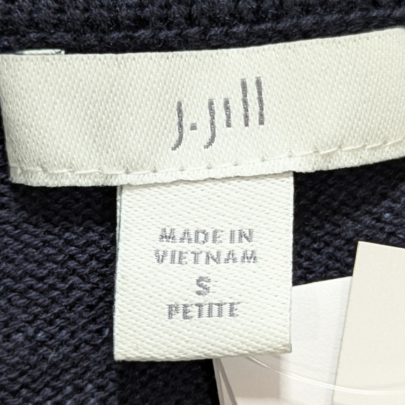 NWT J Jill Navy Blue Single Button Knit Collared Cardigan Sweater SP - Picture 8 of 10